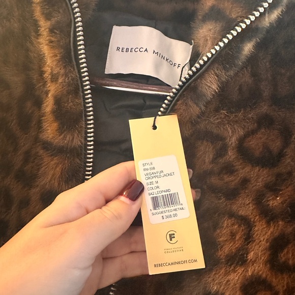 Rebecca Minkoff Brown Leopard Faux Fur Jacket - Picture 2 of 4